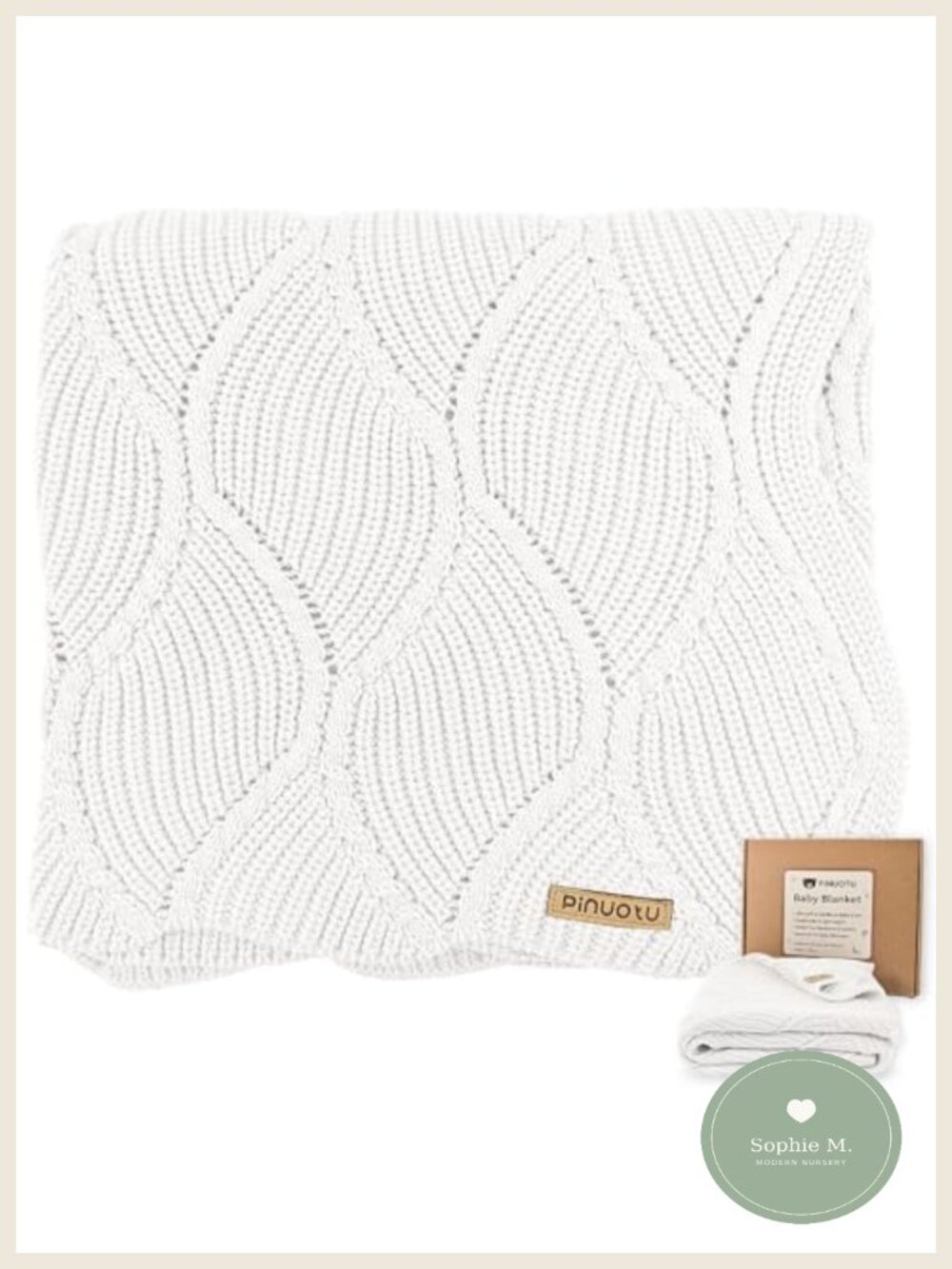 100% Cotton Knit Baby Receiving Blanket, Ultra Soft Wavy Pattern Swaddle for
